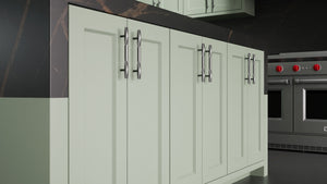 Greenfield Sage Green ( Maple | Plain Cut [ Frameless • Satin • Painted ] - 10' X 10' Kitchen Cabinet ) | Assembled In USA