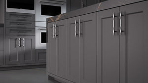 Greenfield Simply Black ( Maple | Plain Cut [ Frameless • Satin • Painted ] - 10' X 10' Kitchen Cabinet ) | Assembled In USA