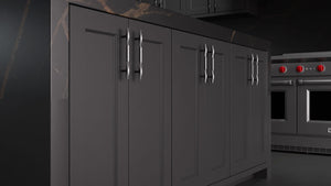 Greenfield Simply Black ( Maple | Plain Cut [ Frameless • Satin • Painted ] - 10' X 10' Kitchen Cabinet ) | Assembled In USA