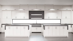 Greenfield Simply White ( Maple | Plain Cut [ Frameless • Satin • Painted ] - 10' X 10' Kitchen Cabinet ) | Assembled In USA