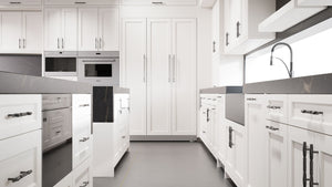 Greenfield Simply White ( Maple | Plain Cut [ Frameless • Satin • Painted ] - 10' X 10' Kitchen Cabinet ) | Assembled In USA