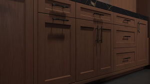 Greenfield Winter Wheat ( Cherry | Plain Cut [ Frameless • Satin • Stained ] - 10' X 10' Kitchen Cabinet ) | Assembled In USA