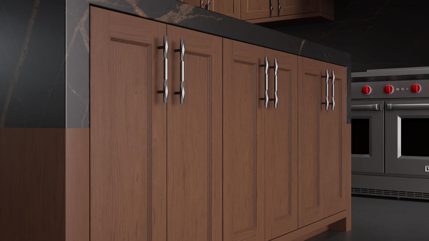 Greenfield Winter Wheat ( Cherry | Plain Cut [ Frameless • Satin • Stained ] - 10' X 10' Kitchen Cabinet ) | Assembled In USA