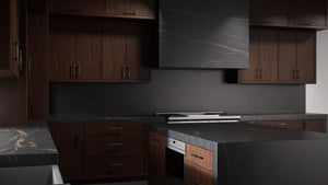 Hampton Square Cherry Cognac ( Cherry | Plain Cut [ Frameless • Satin • Stained ] - 10' X 10' Kitchen Cabinet ) | Assembled In USA