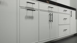 Hampton Square Dove Gray ( Maple | Plain Cut [ Frameless • Satin • Painted ] - 10' X 10' Kitchen Cabinet ) | Assembled In USA