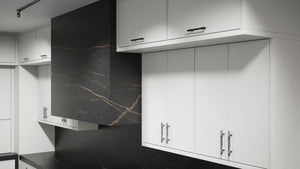 Hampton Square Dove Gray ( Maple | Plain Cut [ Frameless • Satin • Painted ] - 10' X 10' Kitchen Cabinet ) | Assembled In USA