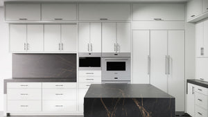 Hampton Square Dove Gray ( Maple | Plain Cut [ Frameless • Satin • Painted ] - 10' X 10' Kitchen Cabinet ) | Assembled In USA