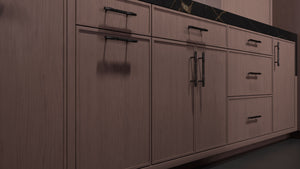 Hampton Square Driftwood Cherry ( Cherry | Plain Cut [ Frameless • Satin • Stained ] - 10' X 10' Kitchen Cabinet ) | Assembled In USA