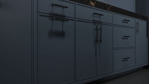 Hampton Square Midnight Blue ( Maple | Plain Cut [ Frameless • Satin • Painted ] - 10' X 10' Kitchen Cabinet ) | Assembled In USA