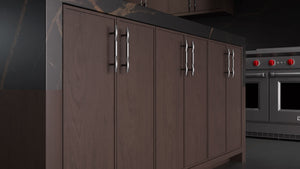 Hampton Square Misty Gray ( Cherry | Plain Cut [ Frameless • Satin • Stained ] - 10' X 10' Kitchen Cabinet ) | Assembled In USA