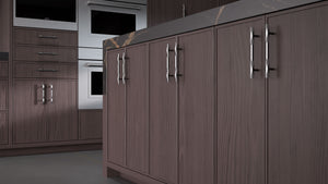 Hampton Square Onyx Cherry ( Cherry | Plain Cut [ Frameless • Satin • Stained ] - 10' X 10' Kitchen Cabinet ) | Assembled In USA