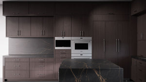 Hampton Square Onyx Cherry ( Cherry | Plain Cut [ Frameless • Satin • Stained ] - 10' X 10' Kitchen Cabinet ) | Assembled In USA