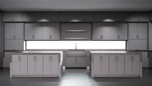 Hampton Square Peppercorn ( Maple | Plain Cut [ Frameless • Satin • Painted ] - 10' X 10' Kitchen Cabinet ) | Assembled In USA