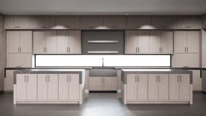 Hampton Square Pewter Cherry ( Cherry | Plain Cut [ Frameless • Satin • Stained ] - 10' X 10' Kitchen Cabinet ) | Assembled In USA