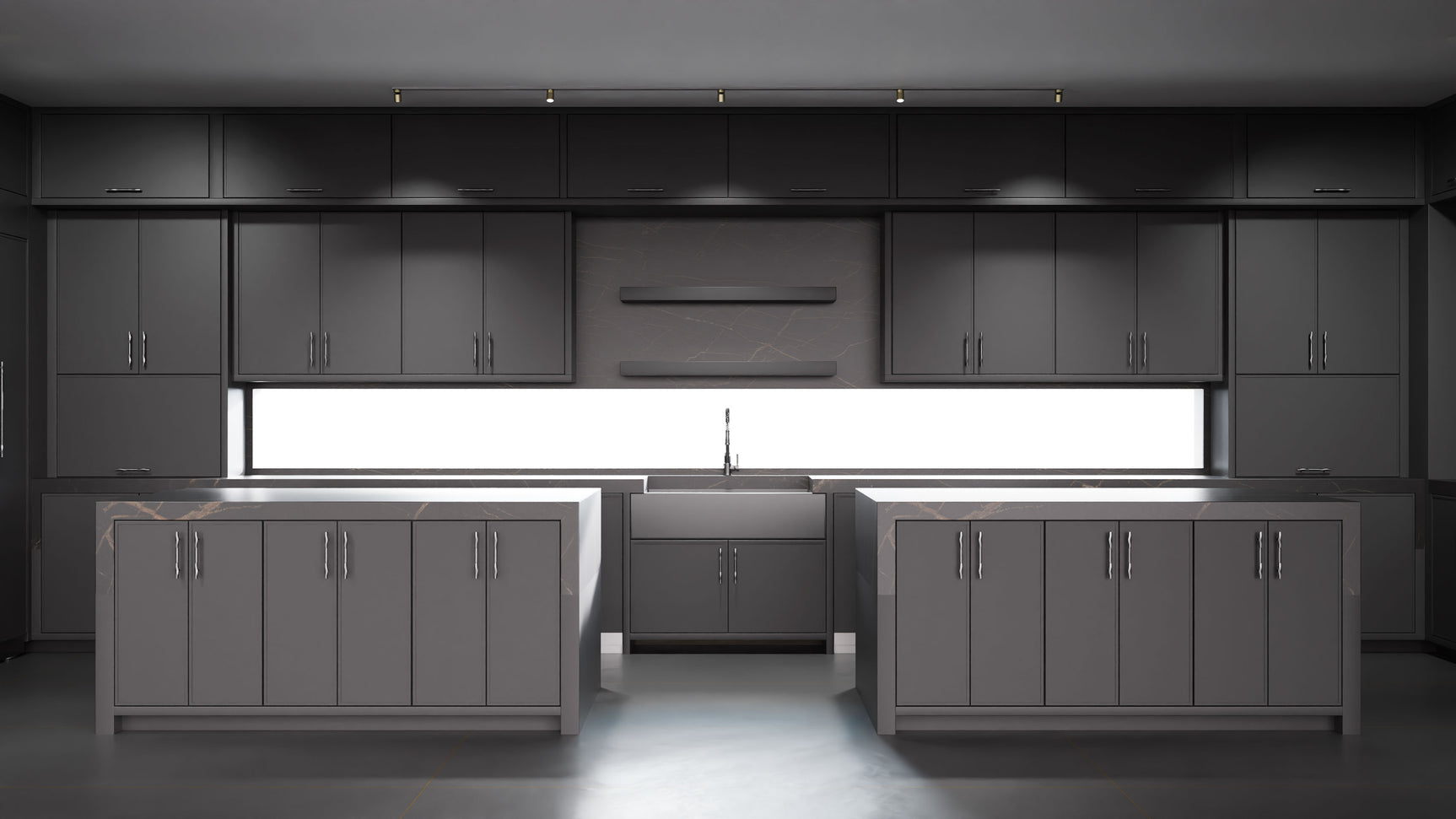 Hampton Square Simply Black ( Maple | Plain Cut [ Frameless • Satin • Painted ] - 10' X 10' Kitchen Cabinet ) | Assembled In USA