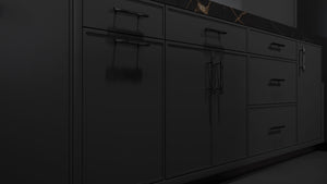 Hampton Square Simply Black ( Maple | Plain Cut [ Frameless • Satin • Painted ] - 10' X 10' Kitchen Cabinet ) | Assembled In USA