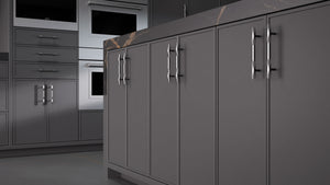 Hampton Square Simply Black ( Maple | Plain Cut [ Frameless • Satin • Painted ] - 10' X 10' Kitchen Cabinet ) | Assembled In USA