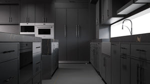 Hampton Square Simply Black ( Maple | Plain Cut [ Frameless • Satin • Painted ] - 10' X 10' Kitchen Cabinet ) | Assembled In USA