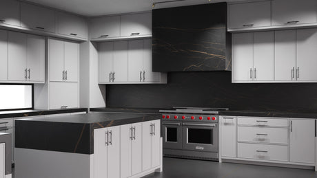 Hampton Square Simply Gray ( Maple | Plain Cut [ Frameless • Satin • Painted ] - 10' X 10' Kitchen Cabinet ) | Assembled In USA