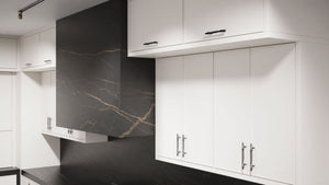 Hampton Square Simply White ( Maple | Plain Cut [ Frameless • Satin • Painted ] - 10' X 10' Kitchen Cabinet ) | Assembled In USA