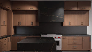 Hampton Square Washed Walnut ( Walnut | Plain Cut [ Frameless • Satin • Stained ] - 10' X 10' Kitchen Cabinet ) | Assembled In USA