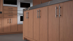 Hampton Square Winter Wheat ( Cherry | Plain Cut [ Frameless • Satin • Stained ] - 10' X 10' Kitchen Cabinet ) | Assembled In USA