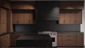 Hampton Square Winter Wheat ( Cherry | Plain Cut [ Frameless • Satin • Stained ] - 10' X 10' Kitchen Cabinet ) | Assembled In USA