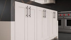 Lakeland Anew Gray ( Maple | Plain Cut [ Frameless • Satin • Painted ] - 10' X 10' Kitchen Cabinet ) | Assembled In USA