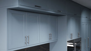 Lakeland Blue Slate ( Maple | Plain Cut [ Frameless • Satin • Painted ] - 10' X 10' Kitchen Cabinet ) | Assembled In USA