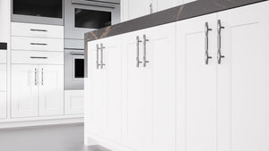 Lakeland Bright White ( Maple | Plain Cut [ Frameless • Satin • Painted ] - 10' X 10' Kitchen Cabinet ) | Assembled In USA