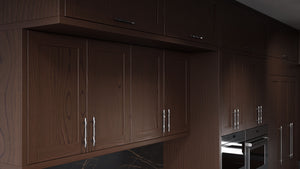 Lakeland Cherry Black Walnut ( Cherry | Plain Cut [ Frameless • Satin • Stained ] - 10' X 10' Kitchen Cabinet ) | Assembled In USA