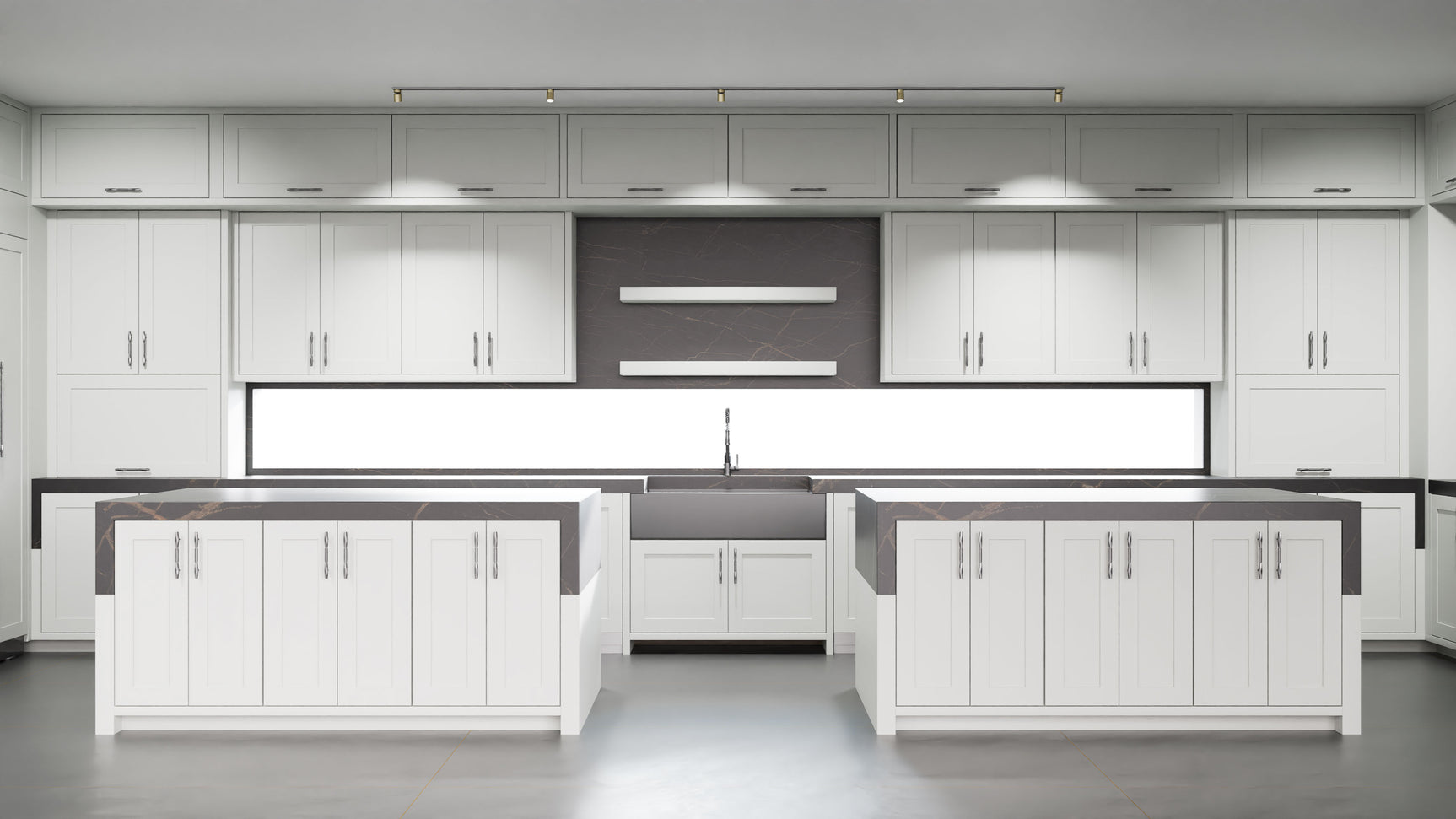 Lakeland Dove Gray ( Maple | Plain Cut [ Frameless • Satin • Painted ] - 10' X 10' Kitchen Cabinet ) | Assembled In USA