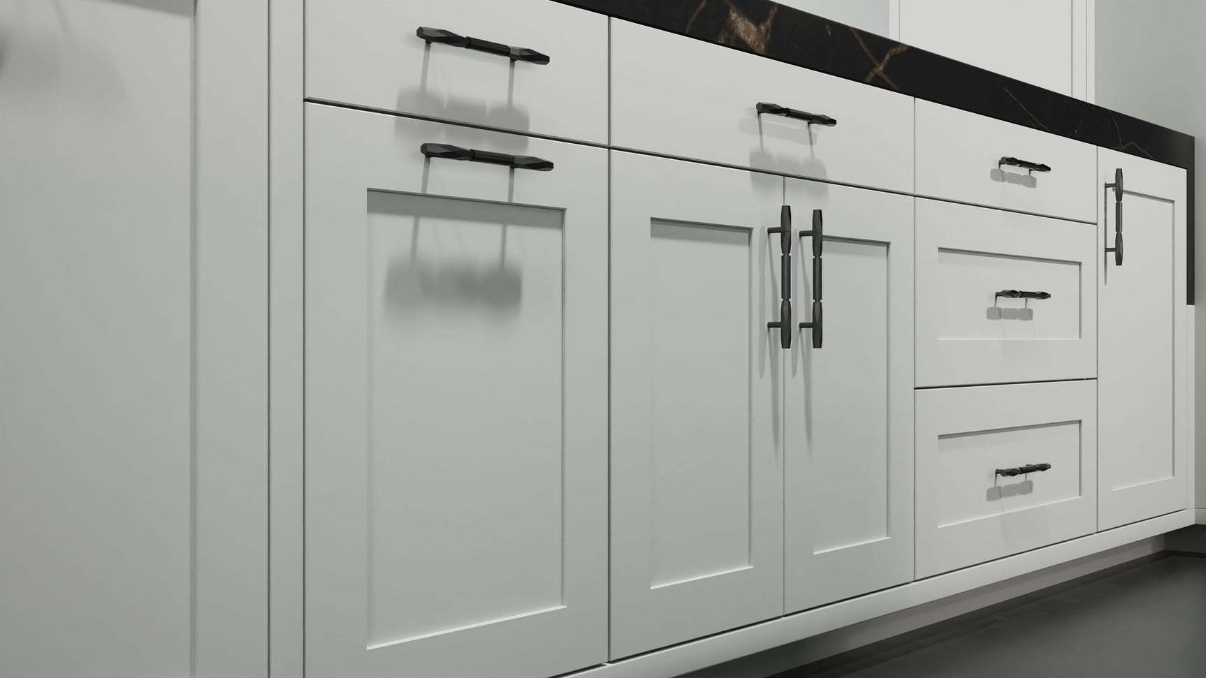 Lakeland Dove Gray ( Maple | Plain Cut [ Frameless • Satin • Painted ] - 10' X 10' Kitchen Cabinet ) | Assembled In USA