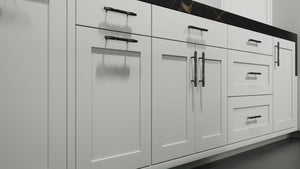 Lakeland Dove Gray ( Maple | Plain Cut [ Frameless • Satin • Painted ] - 10' X 10' Kitchen Cabinet ) | Assembled In USA