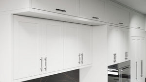 Lakeland Dove Gray ( Maple | Plain Cut [ Frameless • Satin • Painted ] - 10' X 10' Kitchen Cabinet ) | Assembled In USA