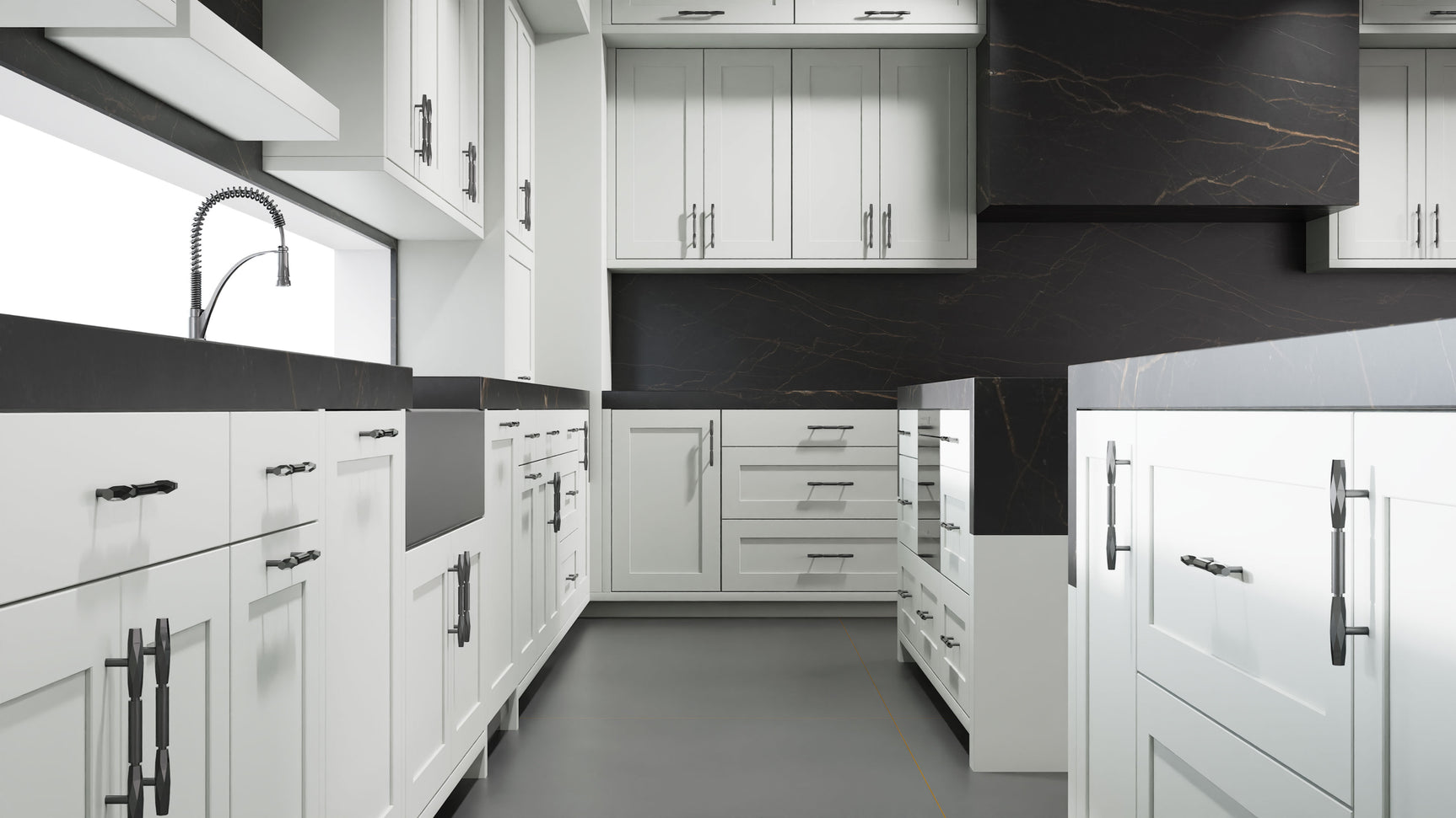 Lakeland Dove Gray ( Maple | Plain Cut [ Frameless • Satin • Painted ] - 10' X 10' Kitchen Cabinet ) | Assembled In USA