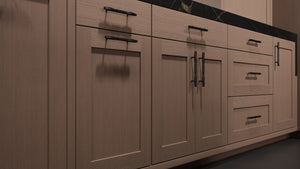 Lakeland Dusk Gray Oak ( White_Oak | Rift Cut [ Frameless • Wire Brushed • Stained ] - 10' X 10' Kitchen Cabinet ) | Assembled In USA