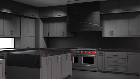 Lakeland Iron Ore ( Maple | Plain Cut [ Frameless • Satin • Painted ] - 10' X 10' Kitchen Cabinet ) | Assembled In USA