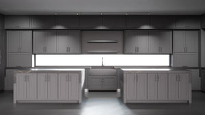 Lakeland Iron Ore ( Maple | Plain Cut [ Frameless • Satin • Painted ] - 10' X 10' Kitchen Cabinet ) | Assembled In USA