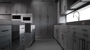 Lakeland Iron Ore ( Maple | Plain Cut [ Frameless • Satin • Painted ] - 10' X 10' Kitchen Cabinet ) | Assembled In USA