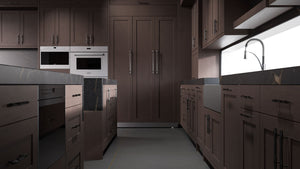 Lakeland Misty Gray ( Cherry | Plain Cut [ Frameless • Satin • Stained ] - 10' X 10' Kitchen Cabinet ) | Assembled In USA