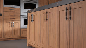 Lakeland Natural Walnut ( Walnut | Plain Cut [ Frameless • Satin • Stained ] - 10' X 10' Kitchen Cabinet ) | Assembled In USA