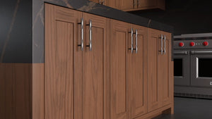 Lakeland Natural Walnut ( Walnut | Plain Cut [ Frameless • Satin • Stained ] - 10' X 10' Kitchen Cabinet ) | Assembled In USA