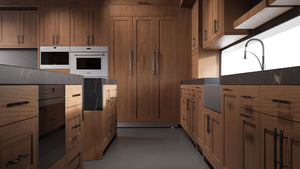 Lakeland Natural Walnut ( Walnut | Plain Cut [ Frameless • Satin • Stained ] - 10' X 10' Kitchen Cabinet ) | Assembled In USA