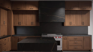 Lakeland Natural Walnut ( Walnut | Plain Cut [ Frameless • Satin • Stained ] - 10' X 10' Kitchen Cabinet ) | Assembled In USA