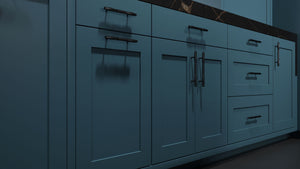 Lakeland Oceana Blue ( Maple | Plain Cut [ Frameless • Satin • Painted ] - 10' X 10' Kitchen Cabinet ) | Assembled In USA