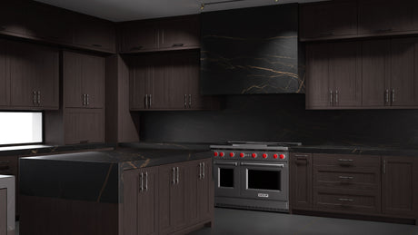 Lakeland Onyx Cherry ( Cherry | Plain Cut [ Frameless • Satin • Stained ] - 10' X 10' Kitchen Cabinet ) | Assembled In USA