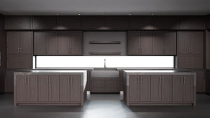 Lakeland Onyx Cherry ( Cherry | Plain Cut [ Frameless • Satin • Stained ] - 10' X 10' Kitchen Cabinet ) | Assembled In USA