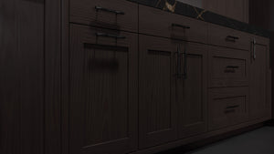 Lakeland Onyx Cherry ( Cherry | Plain Cut [ Frameless • Satin • Stained ] - 10' X 10' Kitchen Cabinet ) | Assembled In USA