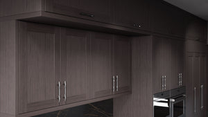 Lakeland Onyx Oak ( White_Oak | Rift Cut [ Frameless • Wire Brushed • Stained ] - 10' X 10' Kitchen Cabinet ) | Assembled In USA